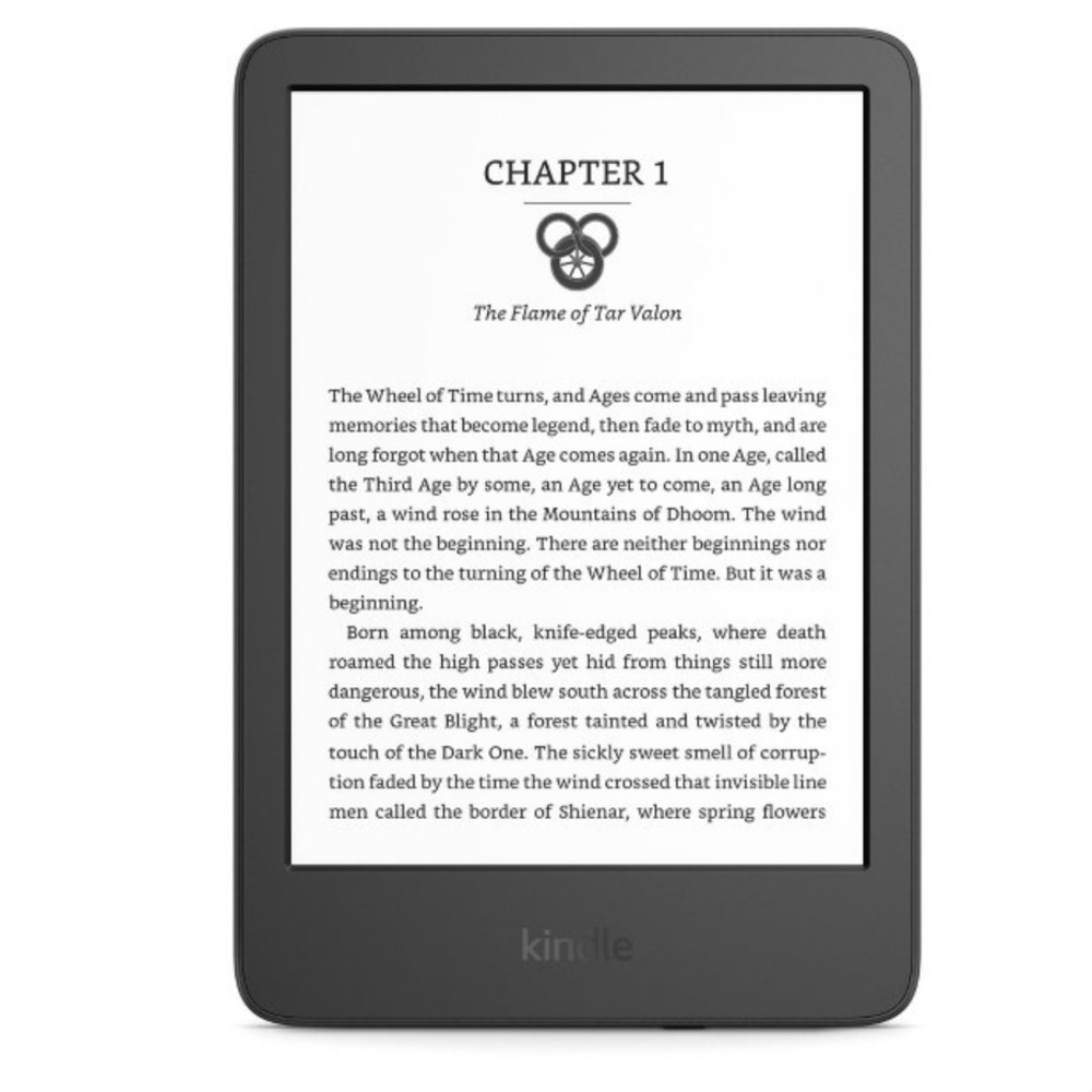 Amazon Kindle 6” e-reader (2024) Black with Custom Case and Charging Cord
